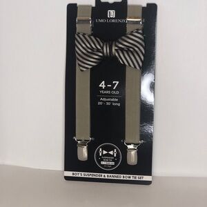 Umo Lorenzo Boys' Bow Tie and Suspenders Set
